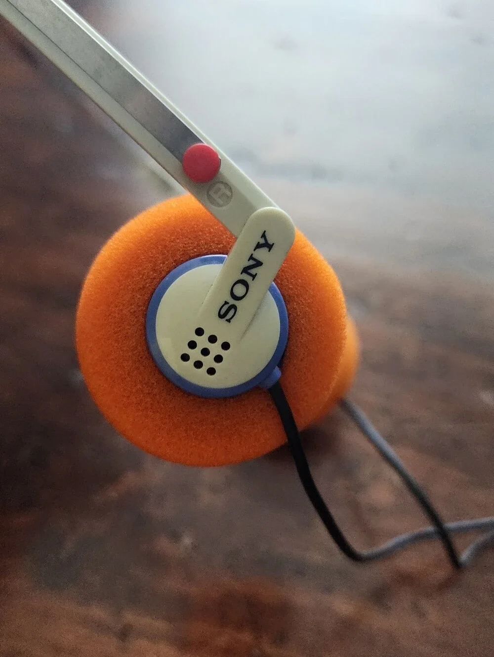 SONY MDR-10 Walkman Lightweight Headphones w/ NEW Orange Pads TESTED WORKING